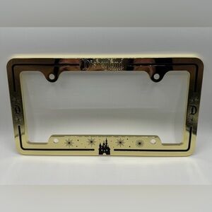 Disney Gold License Plate Frame with Castle Design